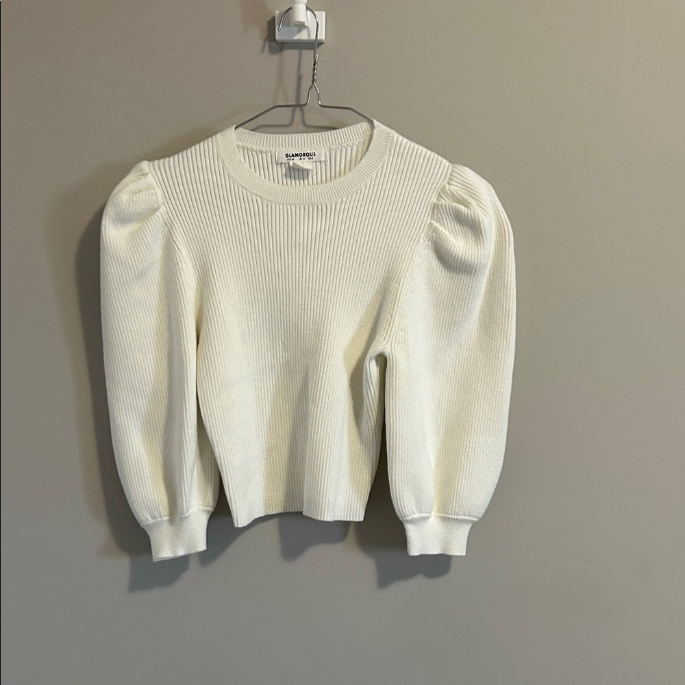 Glamorous Cream Puff Sleeve Sweater